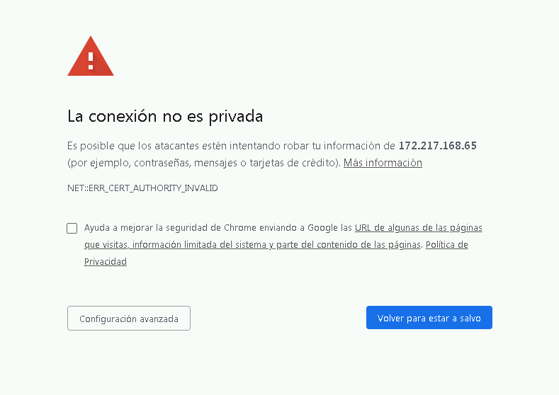 Error de navegació segura