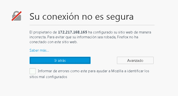 Error de navegació segura