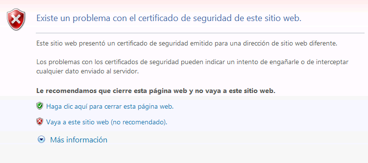 Error de navegació segura